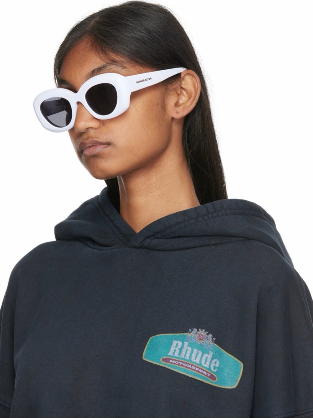 Bonnie Clyde White Portal Sunglasses, SSENSE like new!
